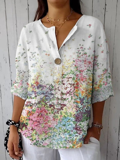 Mayka | Blooming V-Neck Top